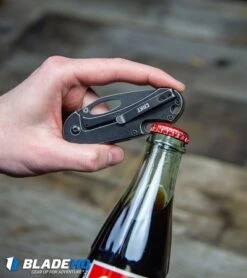 CRKT Bev-Edge Flipper Knife W/ Bottle Opener Black (2.5" Black Stonewash) 4635 -Blade HQ CRKT Bev Edge Flipper Knife w Bottle Opener Black Black Stonewash 4635 BHQ 92320 kp coke bottle web