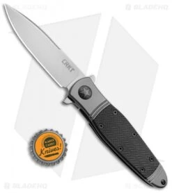 CRKT Bombastic Frame Lock Knife Black GFN (3.3" Satin) K340KXP -Blade HQ CRKT Bombastic Black GFN K340KXP BHQ 51846 jr bottlecap 2