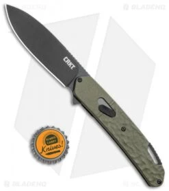 CRKT Onion Bona Fide Field Strip Knife OD Green (3.18" Black) K540GKP -Blade HQ CRKT Bona Fide LL OD Green Aluminum Black K542GKP BHQ 119386 jr bottlecap