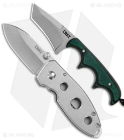 CRKT Burnley Squid Holey + Folts Minimalist Tanto Neck Knife Bundle