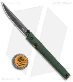 CRKT CEO Liner Lock Knife Green Micarta (3.1" Smokewash D2) BHQ Exclusive -Blade HQ CRKT CEO LL Green Micarta SW D2 7096GKD2 BHQ 101007 jr 1 bottlecap