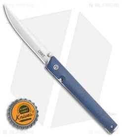 CRKT CEO Liner Lock Knife Blue Linen Micarta (3.1" Satin S35VN) BHQ Exclusive -Blade HQ CRKT CEO Liner Lock Knife Blue Linen Micarta 3.1in Satin S35VN BHQ Exclusive 7096BLS35 BHQ 117054 LS Bottlecap