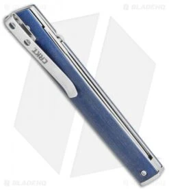 CRKT CEO Liner Lock Knife Blue Linen Micarta (3.1" Satin S35VN) BHQ Exclusive -Blade HQ CRKT CEO Liner Lock Knife Blue Linen Micarta 3.1in Satin S35VN BHQ Exclusive 7096BLS35 BHQ 117054 LS Side