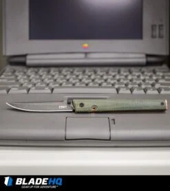 CRKT CEO Liner Lock Knife Green Micarta (3.1" Smokewash D2) BHQ Exclusive -Blade HQ CRKT CEO Liner Lock Knife Green Micarta BHQ Exclusive D2 BHQ 101007 kp mac web