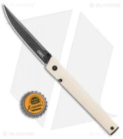 CRKT CEO Liner Lock Knife White Micarta (3.1" Smokewash D2) BHQ Exclusive -Blade HQ CRKT CEO Liner Lock Knife White Micarta Smokewash Exclusive BHQ 116341 jr bottlecap