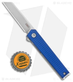 CRKT CEO Microflipper Liner Lock Knife Blue Aluminum (2.21" Satin) -Blade HQ CRKT CEO Microflipper LL Blue Aluminum Satin BHQ 178655 jr bottlecap