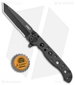 CRKT Carson M16-10KS EDC Tanto Frame Lock Knife (3" Black Serr) -Blade HQ CRKT Carson M16 10KS EDC Tanto Tactical Zytel Black Serr BHQ 11420 jr bottlecap