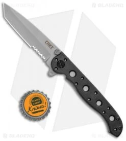 CRKT Carson M16-10Z Tanto Flipper Knife (3" Bead Blast Serr) -Blade HQ CRKT Carson M16 10Z Tanto BB Serr M16 10Z BHQ 2709 jr bottlecap