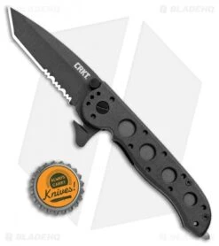 CRKT Carson M16-12ZLEK Tanto Flipper Knife Zytel (3" Black Serr) -Blade HQ CRKT Carson M16 12ZLEK Tanto Zytel Black Serr BHQ 9882 jr bottlecap