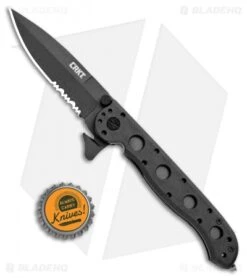 CRKT Carson M16-13ZLEK E.R. Spear Point Flipper Knife Zytel (3.375" Black Serr) -Blade HQ CRKT Carson M16 13ZLEK E.R. SP Zytel Black Serr BHQ 9881 jr bottlecap