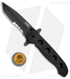 CRKT Carson M16-14SFG Special Forces Tanto Flipper Knife (3.875" Black Serr) -Blade HQ CRKT Carson M16 14ZSF Tanto Special Forces Black Serr BHQ 3150 jr bottlecap