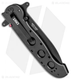 CRKT Carson M21-14SF Special Forces Flipper Knife Aluminum (3.875" Black Serr) -Blade HQ CRKT Carson M21 12SF Special Forces Aluminum Black Serr BHQ 6703 jr side