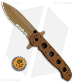 CRKT Carson M21-14DSFG Special Forces Flipper Knife Tan G-10 (3.875" Serr) -Blade HQ CRKT Carson M21 14DSFG Special Forces Flipper Tan G 10 Serr BHQ 4983 jr 1 bottlecap