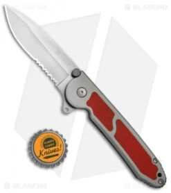 CRKT Carson M18-12R Liner Lock Folding Knife Red G-10 (3.2" Satin) -Blade HQ CRKT Carson Red G 10 Serr M18 12R BHQ 68534 jr bottlecap 2