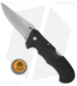 CRKT Cascade Lockback Folding Knife (3.5" Bead Blast Serr) -Blade HQ CRKT Cascade LB BB Serr 6914 BHQ 72002 jr bottlecap