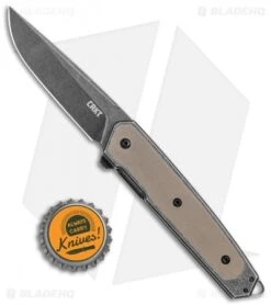 CRKT Cinco Frame Lock Brown G-10 Knife (2.9" Black) 7091 -Blade HQ CRKT Cinco FL Brown G 10 Black 7091 BHQ 119357 jr bottlecap