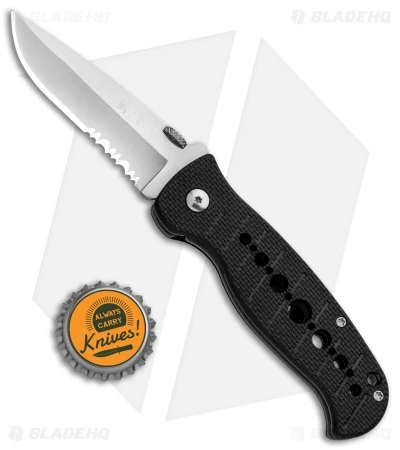 CRKT Crawford Falcon Liner Lock Knife Black Zytel (3" Satin Serr) 6242 6 CRKT Crawford Falcon Liner Lock Knife Black Zytel (3" Satin Serr) 6242 - Image 4