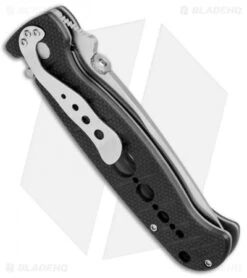 CRKT Crawford Falcon Liner Lock Knife Black Zytel (3.875" Satin Serr) 6243 -Blade HQ CRKT Crawford Falcon LL Black Zytel Satin Serr 6243 BHQ 75700 jr side