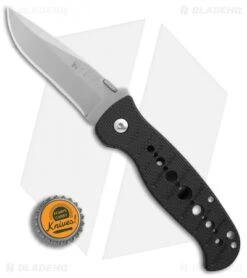 CRKT Crawford Falcon Liner Lock Knife Black Zytel (3.875" Satin) 6232 -Blade HQ CRKT Crawford Falcon black zytel satin BHQ 76310 er bottlecap