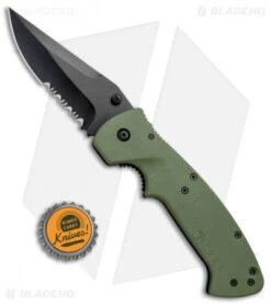 CRKT Crawford Kasper Liner Lock Knife OD Green Zytel (3.75" Black Serr) 6783KOD -Blade HQ CRKT Crawford Kasper LL OD Green Zytel Black Serr CR6783KOD BHQ 43795 jr bottlecap