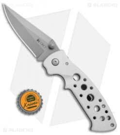 CRKT Crawford Kasper Professional Liner Lock Knife Silver (3" Gray) 7772 -Blade HQ CRKT Crawford Kasper Professional LL Silver Gray 7772 BHQ 76580 jr bottlecap