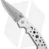 CRKT Crawford Kasper Professional Liner Lock Knife Silver (3.75" Gray Serr) 7728 -Blade HQ CRKT Crawford Kasper Professional LL Silver Gray Serr 7728 BHQ 75702 jr