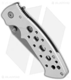 CRKT Crawford Kasper Professional Liner Lock Knife Silver (3.75" Gray Serr) 7728 -Blade HQ CRKT Crawford Kasper Professional LL Silver Gray Serr 7728 BHQ 75702 jr spine