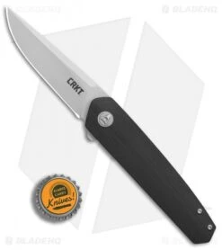 CRKT Cuatro Liner Lock Flipper Knife Black G-10 (3.1" Bead Blast) 7090 -Blade HQ CRKT Cuatro Black G10 bb BHQ 76684 jr bottlecap