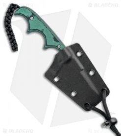 CRKT Folts Minimalist Bowie Fixed Blade Knife (2.15" Bead Blast) -Blade HQ CRKT Folts Minimalist Bowie Neck Knife Black Green Micarta BB 2387 BHQ 7033 jr sheath