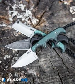 CRKT Folts Minimalist Bowie Fixed Blade Knife (2.15" Bead Blast) -Blade HQ CRKT Folts Minimalist Bowie Neck Knife Black Green Micarta Bead Blast 2387 BHQ 7033 kp log web