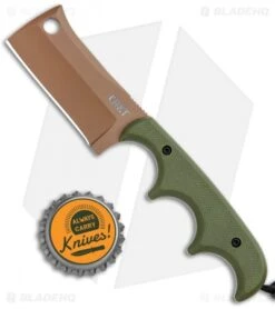 CRKT Folts Desert Warrior Minimalist Cleaver Neck Knife (2.1" Copper D2) -Blade HQ CRKT Folts Minimalist Cleaver Neck Knife OD Green G 10 Copper BHQ 114000 jr bottlecap