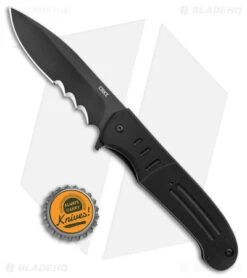 CRKT Ken Steigerwalt Ignitor Spring Assisted Knife Black G10 (3.48") -Blade HQ CRKT Ken Steigerwalt Ignitor SA Black G 10 Black Serr BHQ 178670 jr bottlecap