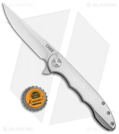 CRKT Lerch Up & At 'Em Flipper Knife Stainless Steel (3.62" Satin) 7076 -Blade HQ CRKT Lerch Up and At Em SS Satin 7076 BHQ 92318 jr bottlecap