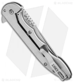 CRKT Lerch Up & At 'Em Flipper Knife Stainless Steel (3.62" Satin) 7076 -Blade HQ CRKT Lerch Up and At Em SS Satin 7076 BHQ 92318 jr side