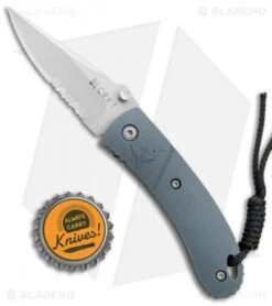CRKT Lightfoot Urban Shark Liner Lock Knife Gray (2.5" Satin Serr) -Blade HQ CRKT Lightfoot Urban Shark LL Gray Satin Serr LUS 11 BHQ 75703 jr bottlecap