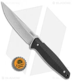 CRKT Lucas Burnley Strafe Fixed Blade Knife Black GFN (4.6" Satin)1210 -Blade HQ CRKT Lucas Burnley Strafe Black GFN Satin 1210 BHQ 51814 jr bottlecap