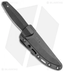 CRKT Lucas Burnley Strafe Fixed Blade Knife Black GFN (4.6" Satin)1210 -Blade HQ CRKT Lucas Burnley Strafe Black GFN Satin 1210 BHQ 51814 jr sheath