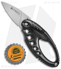 CRKT Lumabiner Liner Lock Knife W/ L.E.D Light (1.6" Bead Blast) -Blade HQ CRKT Lumabiner LED Light BB 9080 BHQ 68535 jr bottlecap