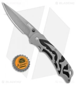 CRKT Lerch Moxie Knife Gray/Black Spring Assisted (3.29" Grey Plain) 1102 -Blade HQ CRKT Merch Moxie Gray Black SA Grey Plain 1102 BHQ 18527 jr bottlecap