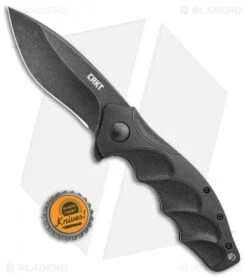 CRKT Onion Foresight Spring Assisted Knife GRN (3.5" Black) K221KKP -Blade HQ CRKT Onion Foresight SA GRN Black K221KKP BHQ 119383 jr bottlecap