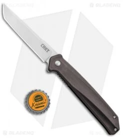 CRKT Onion Helical Liner Lock Tanto Knife Aluminum (3.52" Satin) K500GXP -Blade HQ CRKT Onion Helical LL Tanto Aluminum Satin K500GXP BHQ 92300 jr bottlecap