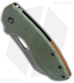 CRKT Pilar Exclusive Frame Lock Knife Green Micarta (2.4" Smokewash D2) -Blade HQ CRKT Pilar FL Green Micarta Smokewash D2 BHQ 113627 jr spine