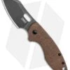 CRKT Pilar Frame Lock Knife Brown Linen Micarta BHQ Exclusive (2.4" Smokewash) -Blade HQ CRKT Pilar FL Linen Micarta Smokewash BHQ 113629 jr