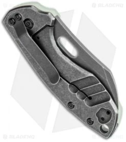 CRKT Pilar Frame Lock Knife Natural G-10 BHQ Exclusive (2.4" Black SW D2) -Blade HQ CRKT Pilar FL Natural G 10 Smokewash BHQ 113631 jr side