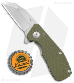 CRKT Razelcliffe Frame Lock Knife OD Green G-10 (2.4" Satin) -Blade HQ CRKT Razelcliffe OD Green G 10 SW BHQ 140697 jr bottlecap