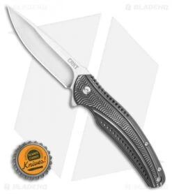 CRKT Ripple Liner Lock Knife Black Aluminum (3.125" Satin) K415KXP -Blade HQ CRKT Ripple Liner Lock Knife Black Aluminum 3.125 Satin K415KXP BHQ 11407LS Bottlecap