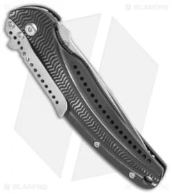 CRKT Ripple Liner Lock Knife Black Aluminum (3.125" Satin) K415KXP -Blade HQ CRKT Ripple Liner Lock Knife Black Aluminum 3.125 Satin K415KXP BHQ 11407LS Side