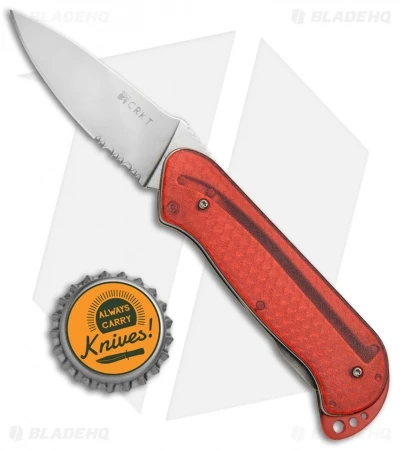 CRKT Rollock Pocket Knife Red Translucent (2.25" Polish Serr) 5212R 6 CRKT Rollock Pocket Knife Red Translucent (2.25" Polish Serr) 5212R - Image 4