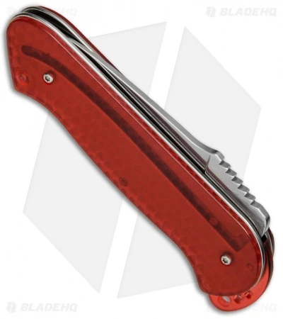 CRKT Rollock Pocket Knife Red Translucent (2.25" Polish Serr) 5212R 4 CRKT Rollock Pocket Knife Red Translucent (2.25" Polish Serr) 5212R - Image 2