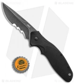 CRKT Shenanigan Spring Assist Knife Black/Veff Serration (3.4" Black SW) K800KKP -Blade HQ CRKT Shenanigan LL Black Black SW Veff Serr K800KKP BHQ 124724 jr bottlecap